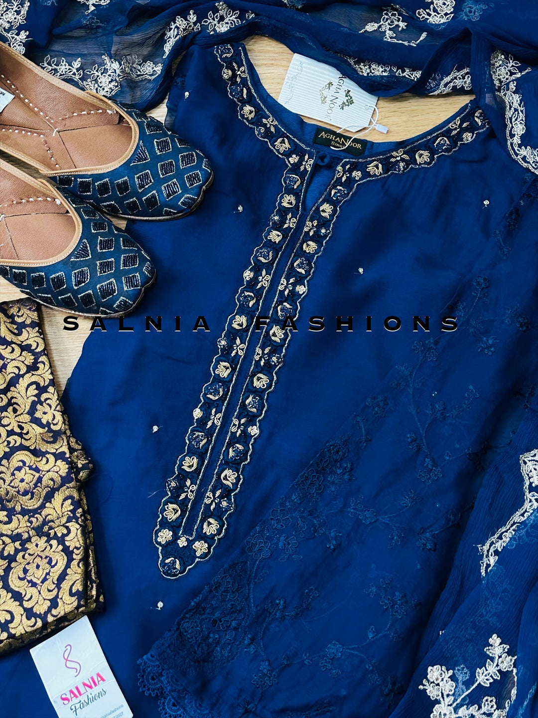 AGHANOOR CHIFFON EMBROIDERED SUIT AN60013