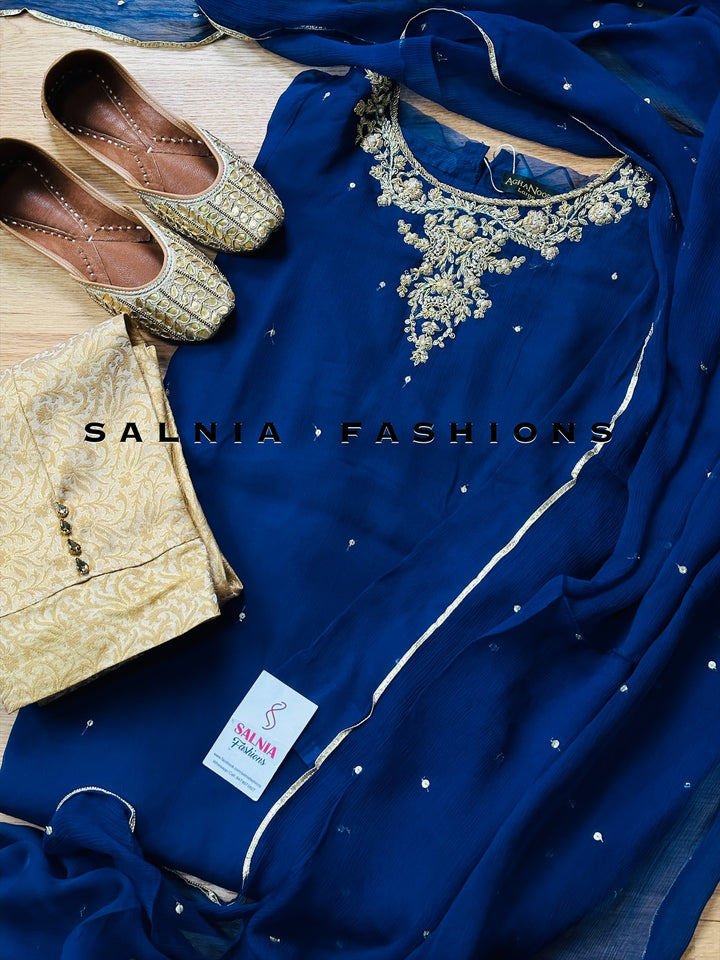 AGHANOOR CHIFFON EMBROIDERED SUIT AN60027