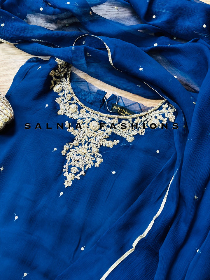 AGHANOOR CHIFFON EMBROIDERED SUIT AN60027