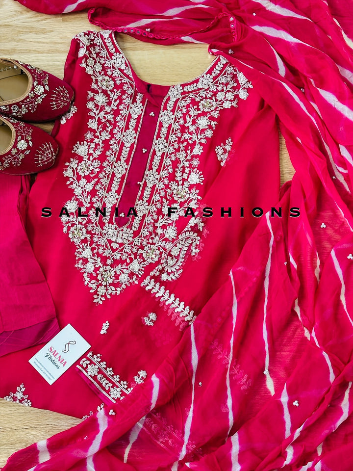 AGHANOOR CHIFFON EMBROIDERED SUIT AN60036