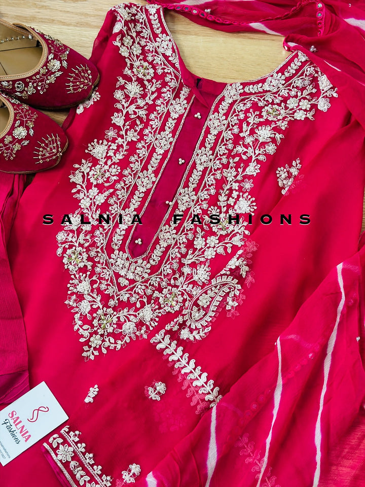 AGHANOOR CHIFFON EMBROIDERED SUIT AN60036