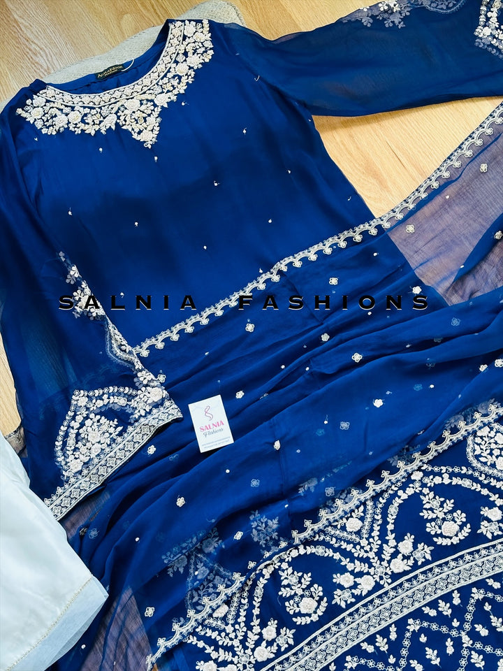 AGHANOOR CHIFFON EMBROIDERED SUIT AN60038