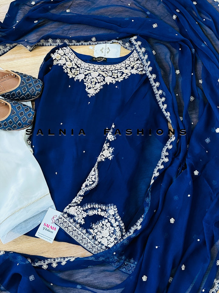 AGHANOOR CHIFFON EMBROIDERED SUIT AN60038