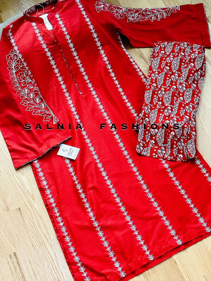 AGHANOOR EMBROIDERED CO-ORD SET AGSF40