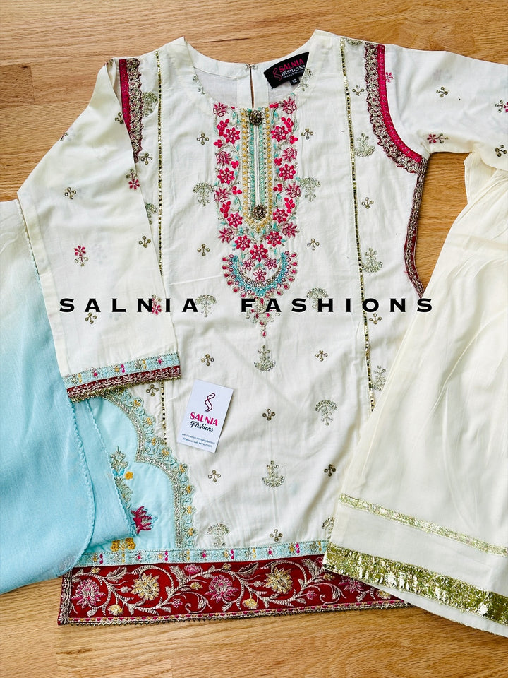 EMBROIDERED COTTON SUIT ALKD28