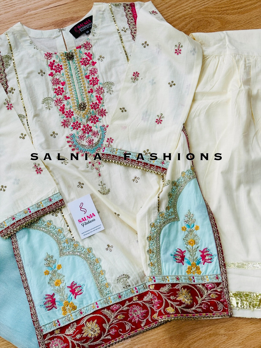 EMBROIDERED COTTON SUIT ALKD28