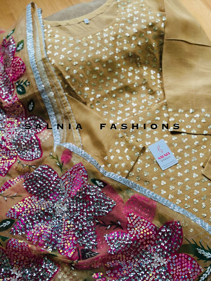 PURE RAW SILK HAND PAINTED SUIT SFHP12