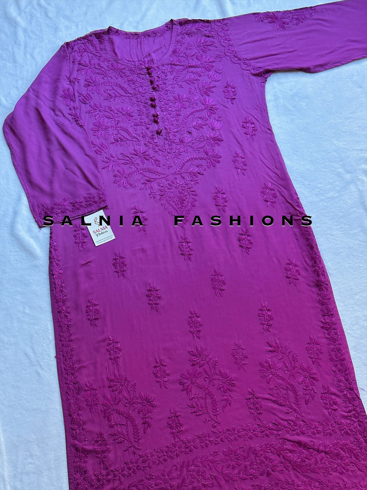 PURE MODAL SILK CHIKANKARI WITH HEAVY 3-D WORK SFCH10