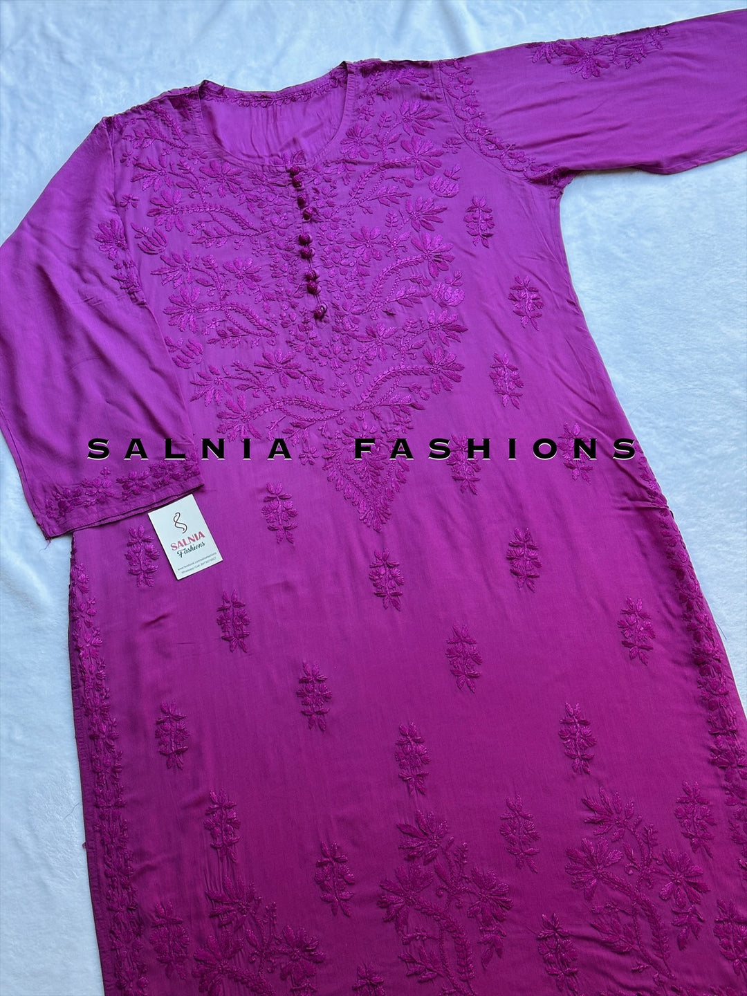 PURE MODAL SILK CHIKANKARI WITH HEAVY 3-D WORK SFCH10