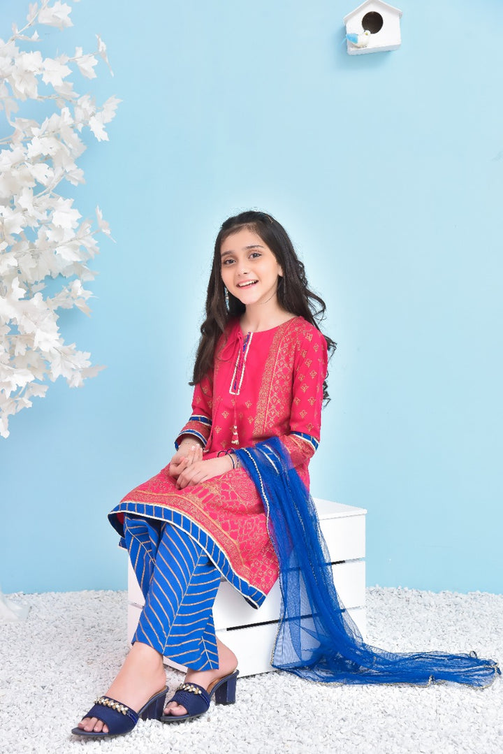 PINK/BLUE COTTON SUIT KIDS